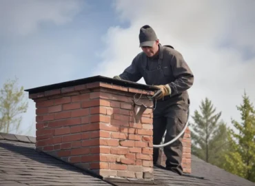 Cleaning the chimney stove or fireplace